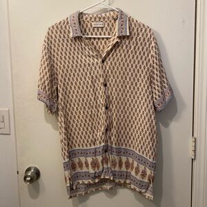 India Print Casual Button up